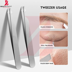 เหมาะสำหรับการกำจัดขน จัดแต่งทรง และตกแต่งขนคิ้ว ด้วยด้ามจับที่สะดวกสบาย ใช้งานง่าย แหนบปลายเฉียงเคลือบเพชรสำหรับคิ้ว - Product Image 2