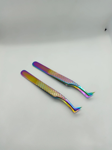 Pince à épiler en acier inoxydable à 45/90 degrés avec nano-adhérence, personnalisable avec logo, pour extensions de cils – Outil de beauté - Product Image 6