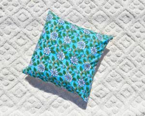 Funda de Cojín Reversible de Algodón Estampado, Estilo Bohemio, Hecho en India, Impresión Tradicional con Bloques, Costura a Mano, Cierre con Cremallera - Product Image 2