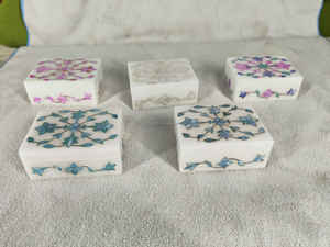 Meilleure qualité luxe bijoux emballage boîte de rangement bleu nacre travail pour décoration inde Stonecrafts International MMP03 - Product Image 2