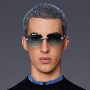 Top Selling Diamond Sunglasses Rimless Fashion <b>Eyewear</b> with Sparkling Jewelry Detail for Men and Women Available At Good Price - Product Image 3