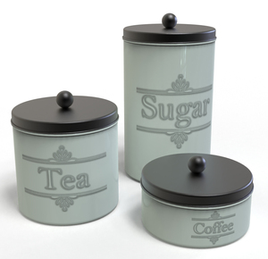 Metal <b>Set</b> of 3 Decorative Chicken Print Metal Storage <b>Canister</b> with Lid for Tea Coffee Sugar Cookies and Snacks - Product Image 3