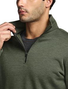 Pull à col quart zippé en molleton 100 % coton, avec col roulé, détails imprimés et fabrication écoresponsable - Product Image 1