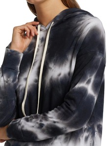 Sweat-shirt à capuche personnalisé pour femme, tie-dye, bleu marine, noir, motif marbré, en coton French Terry, avec poche kangourou, vente en gros OEM - Product Image 6