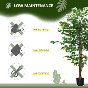 Albero di Banyan Artificiale Sempreverde da Interno di 1,5 m con Vaso per Decorazioni di Halloween, Casa, Ufficio e Soggiorno - Product Image 5