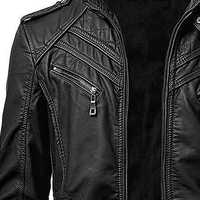 Veste en cuir pour homme, imperméable et coupe-vent, motif lettres brodées, style streetwear