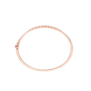 Rose Gold Lab Grown Diamond Geometric Leaf Link Open <b>Bangle</b> <b>Bracelet</b> - Product Image 2