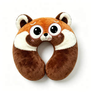 Almohada de viaje personalizada con forma de panda rojo, linda almohada de cuello con forma de animal panda rojo - Product Image 2