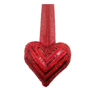 Home Decorative Red Color Large Size Hanging Heart Ornament For Christmas Decoration in Bulk