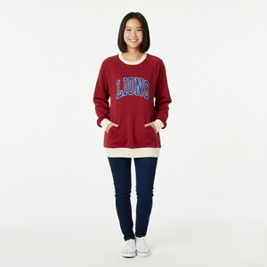 Sweat-shirt confortable pour femme à col rond avec poches imprimées motif animalier, coupe classique, 100 % coton tricoté, idéal pour l'automne - Product Image 4