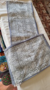 Floral Print Handmade Kantha Work Cotton Reversible Bohemian <b>Table</b> <b>Runner</b> with 6 Mats Set for Home & Hotel Use - Product Image 2