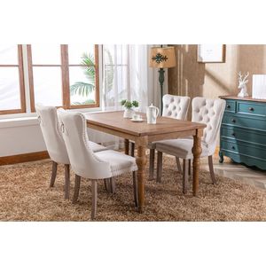Set di sedie da pranzo in velluto in stile moderno con schienale a 2 bottoni con Design ad anello per sala da pranzo e soggiorno - Product Image 2