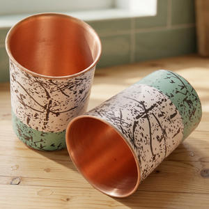 Abstract Art Copper Tumbler Modern Printed Water Glass Minimalist Copper Drinking Cup Contemporary Home <b>Kitchen</b> Drinkware - Product Image 6