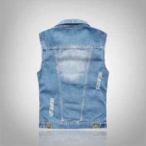 Multi-Pocket Washed Denim <b>Vest</b> Spring Season Vintage Tactical Heavy-Duty <b>Utility</b> Jean Waistcoat for Outdoor & Workwear - Product Image 5