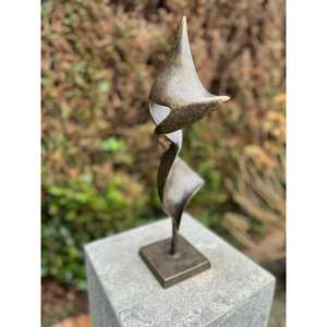 Escultura Abstracta de Pilar de Bronce con Base, Artículos de Jardín, Artesanía en Metal - Product Image 3