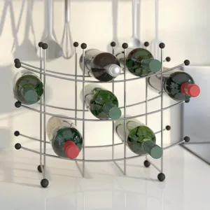 Handmade Bottle Holder Decorative Iron Craft for Hotel ProjectsModern Farmhouse <b>Waterproof</b> Wooden Bar Stools <b>Set</b> of 3 - Product Image 2