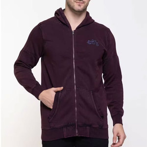 Sudadera con Capucha y Cremallera para Hombre, Color Sólido, Logotipo de Motocicleta Bordado, Corte Casual, Manga Regular, Tejido de Algodón, Ropa de Otoño - Product Image 1