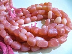 ลูกปัดโอปอลสีชมพูธรรมชาติขนาด 10-20 มม. รูปทรงก้อนหิน ความยาว 8 นิ้ว - Product Image 4