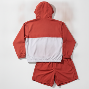 Conjunto de Chaqueta con Capucha y Pantalones Cortos para Hombre, Color Rojo, Estilo Casual, Otoñal, Resistente al Viento, Transpirable, Tejido de Poliéster, Logotipo Personalizado - Product Image 2