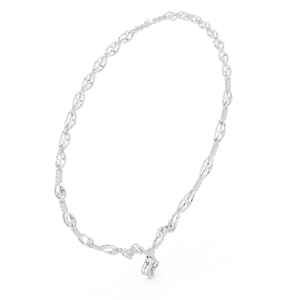 Collar de Lujo con Diamante de Corte Brillante Redondo, Chapado en Rodio sobre Oro Blanco de 10K - Product Image 4