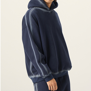 In Stock Ready to Ship Streetwear Wholesale Custom Blank Oversized Sprayed-Wash 350gsm Plush Fleece Hoodies - Product Image 2