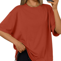 T-shirt oversize pour femme de haute qualité, coupe régulière, doux, uni, vente en gros, vêtements décontractés, vêtements de sport, t-shirt oversize pour femme