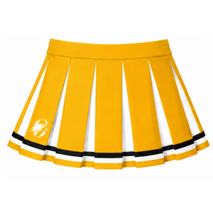 Jupe plissée jaune personnalisée pour femmes, idéale pour la danse, les spectacles et les uniformes d'équipe sportive, avec des rayures élégantes - Product Image 1