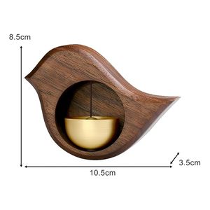 Sonnette de porte en bois avec cloche en laiton, sonnette Dopamine pour la maison, sonnette autocollante, son acoustique serein pour la maison et le magasin - Product Image 2