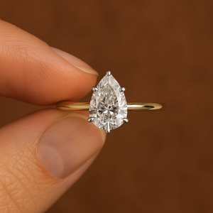 Pear Cut Lab Grown Diamond Engagement <b>Ring</b> for Women in 14K 18K Solid Gold IGI Certified <b>Solitaire</b> Proposal <b>Ring</b> Direct Supply - Product Image 1