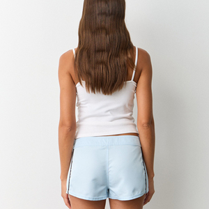 Shorts de Baño Personalizados para Mujer, Impermeables, con Cordón Ajustable, 100% Nailon Ecológico de Secado Rápido, Servicio OEM, Shorts de Baño Sólidos para Mujer - Product Image 2