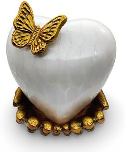 Executive Brass Heart <b>Memorial</b> Cremation <b>Keepsake</b> Urn Ash Tribute Holder Featuring Decorative Secure Threaded Top - Product Image 4