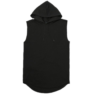 Custom Plain High Quality Cotton Workout Washed Hooded Tank Tops Bodybuilding Muscle Cutout T Shirt <b>Sleeveless</b> Gym <b>Hoodies</b> <b>Men</b> - Product Image 3