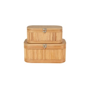 Elegante Caja de Almacenamiento de Bambú con Tapa para Organización del Hogar y Cocina, Uso Multipropósito, Ecológica, Duradera, con Acabado de Madera - Product Image 1