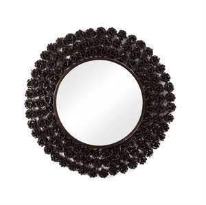 Espejo de Pared Metálico de Diseño de Lujo, Espejo de Pared de Hierro para Sala de Estar, Forma Redonda, Marco Dorado, Espejo Decorativo de Pared al Mejor Precio en India - Product Image 3