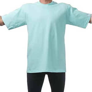 Custom Logo Summer Fitness Training Gym T-Shirt for <b>Men</b> 100% Cotton Breathable and Long with Printed Pattern - Product Image 5