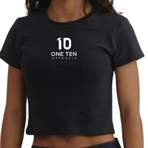 Camiseta Corta para Mujer en Color Negro, Algodón Suave, Corte Ajustado, Manga Corta, Estilo Casual, Básica - Product Image 4