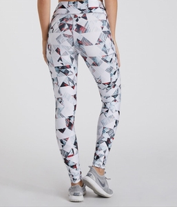 High Waist Geometric Print Yoga <b>Leggings</b> Full Length Four-Way Stretch Lightweight 220g Spandex/<b>Nylon</b> Women's Workout Pants - Product Image 1