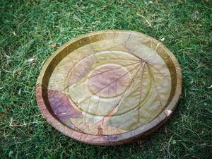 Assiettes en feuilles de papier écologiques et résistantes, lot de 40, jetables, biodégradables, pour fêtes, mariages, traiteurs et cérémonies Puja - Product Image 3