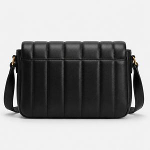 Sac à bandoulière en PU souple de haute qualité, personnalisé, avec logo métallique vertical matelassé, sac à main tendance pour femmes - Product Image 4