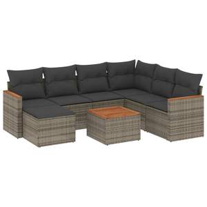 Conjunto de Sofás Modulares Grandes de Ratán PE Gris para Jardín, Colección Premium de Muebles para Exteriores - Product Image 2