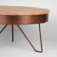 Jambes en épingle à cheveux en cuivre en métal robuste pour table basse sur trépied de meubles de maison modernes avec table centrale en bois