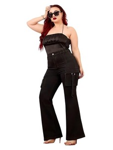 Jet Black Denim Women's <b>Boot</b> Cut Knee-Length Jeans-Eco-Friendly Vintage Style - Product Image 6