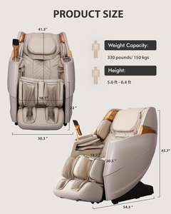 Fauteuil de massage corps entier zéro gravité avec chaleur, rouleaux de massage pour pieds, airbags pour épaules, bras, mollets, rouleaux de massage, Bluetooth - Product Image 2