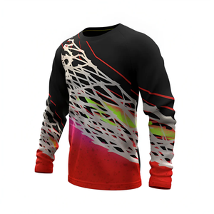Maillot de cyclisme à manches raglan longues, séchage rapide, respirant, impression personnalisée, haut de sport - Product Image 2