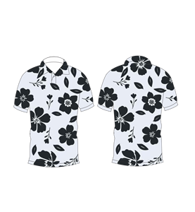 Men’s <b>White</b> Black Floral Print <b>Polo</b> Shirt Casual Short Sleeve Summer Collared Fashion Golf T Shirt - Product Image 3