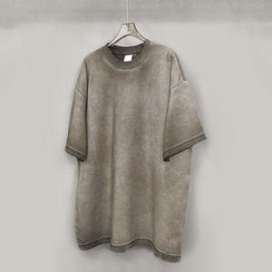 Camiseta de Hombre 100% Algodón, Nueva Colección Primavera-Verano, Estilo Retro Casual, Transpirable, 275g, Teñido Inverso, Deshilachado y Lavado - Product Image 1