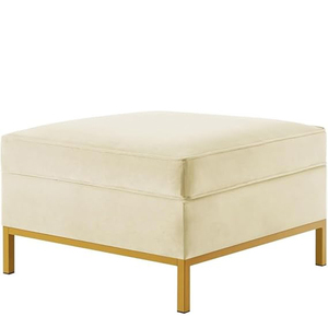 Tabouret de luxe Golden Stool en acier inoxydable, forme ronde, avec un magnifique pouf en tissu, autre décoration d'intérieur - Product Image 5
