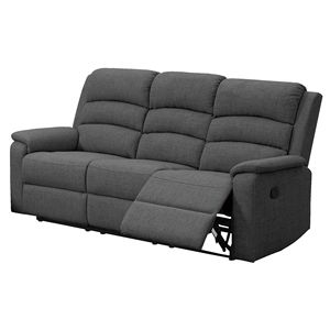 Divano Reclinabile Moderno in Tessuto Grigio Scuro Effetto Iuta, 1 Pezzo, Morbido, Manuale, per Soggiorno, con Elevato Comfort - Product Image 2