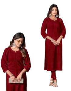 High on Demand Fashionable Women's Latest Rayon Printed Stylish Ethnic Wear <b>Kurta</b> Set for Indian Market Wholesale Price - Product Image 1