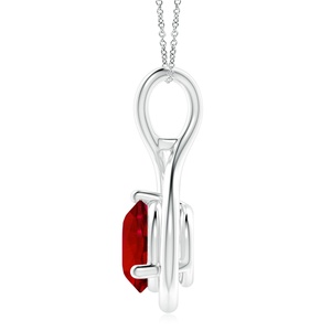 2.72G 14K Gold Solitaire 5MM Round Cut 0.45C Ruby Gemstone <b>Infinity</b> Twist Design Pendant Top Quality Fine Jewelry Pendant OEM - Product Image 6